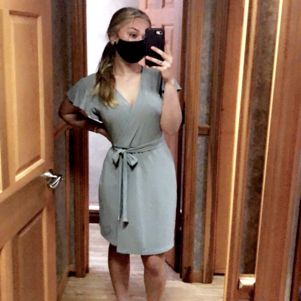 Pastel Green Tie-Front Dress